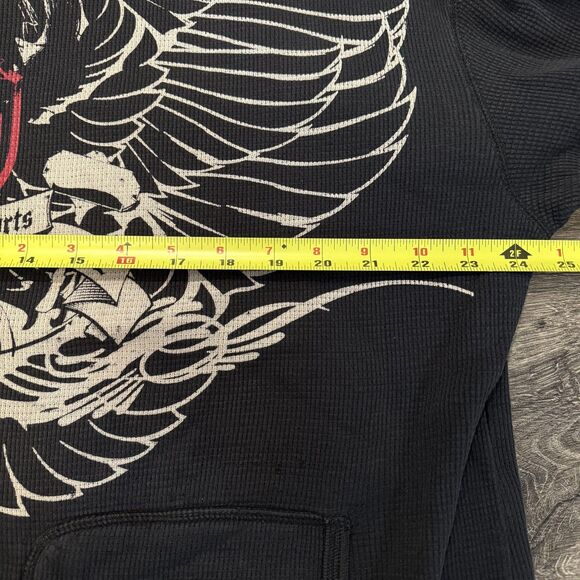 Icon Motosports Hoodie Mens XLBlack Zip Up Graphic Eagle Biker Y2K Grunge Skater - Picture 8 of 10